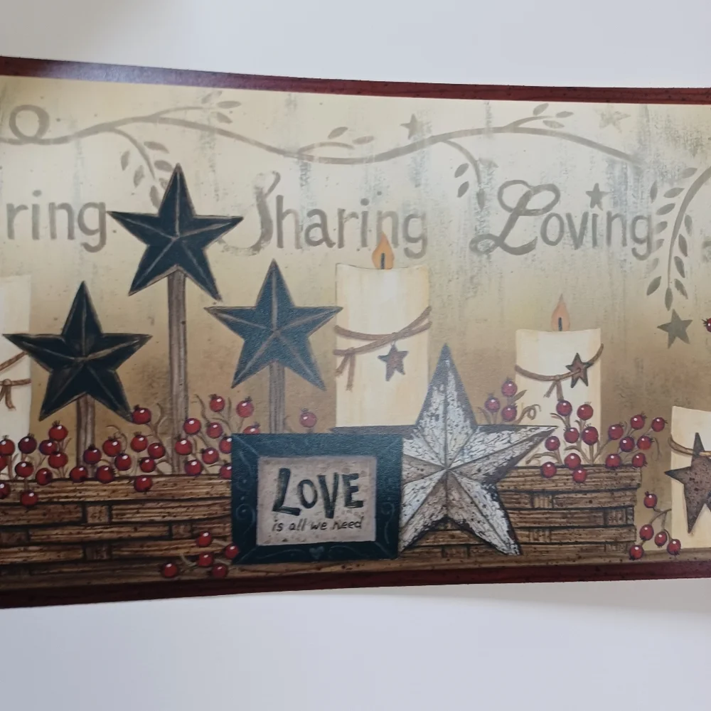 Wallpaper Border Country Caring Candles
